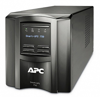 Источник бесперебойного питания APC Smart-UPS SMT, Line-Interactive, 750VA / 500W, Tower, IEC, LCD, Serial+USB, SmartSlot