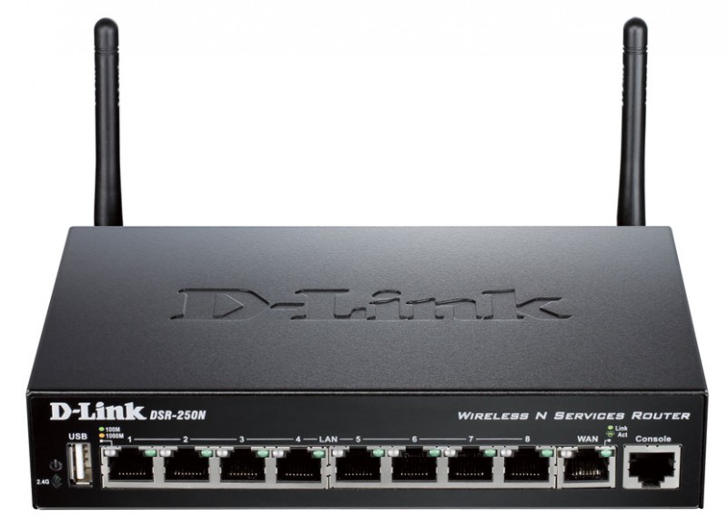 Межсетевой экран D-Link DSR-250N N300 10/100/1000BASE-TX черный