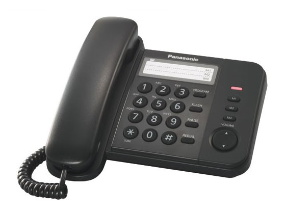 Телефон Panasonic KX-TS2352RUB (черный) (плохая упаковка)