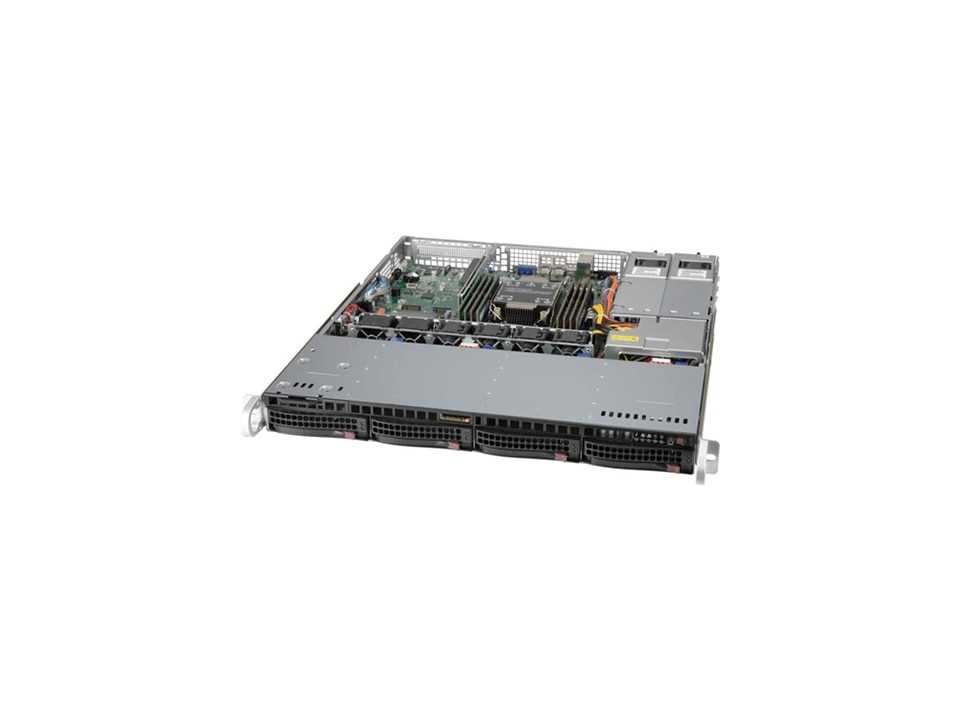 Корпус компьютерный Supermicro SuperServer 1U/Single Socket P+ (LGA-4189)/UP to 3TB/1 PCI-E 4.0 x16/4x hot-swap 3.5'/Redundant Platinum 400W