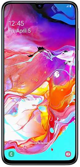 Смартфон Samsung Galaxy A70 (2019), черный (6.7"/2400x1080/6Gb/128Gb/2Sim/microSD 512Gb/3G/4G/NFC/Android9)