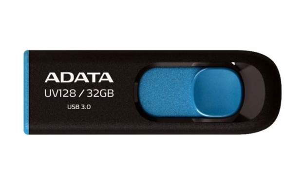 ADATA 64GB UV128 USB 3.0 Flash Drive (Black\Blue)