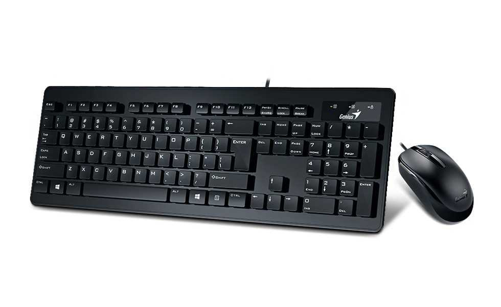 Комплект Genius SlimStar C130 (клавиатура SlimStar130 + мышь DX-120), чёрный, USB