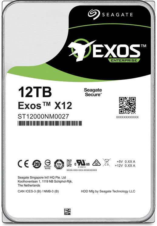 Накопитель на жестком магнитном диске Seagate Жесткий диск Exos X12  HDD 12Tb Seagate Enterprise Capacity (Helium) 512E ST12000NM0027 3.5" SAS 12Gb/s 256Mb 7200rpm