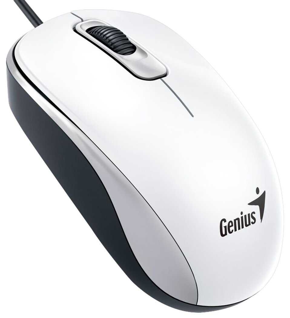 Мышь Genius DX-110, USB (белая, оптическая 1000dpi)