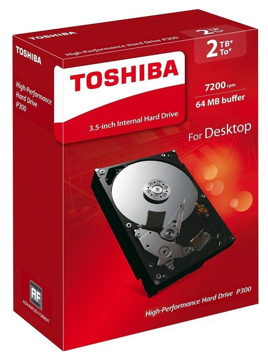 Жесткий диск Toshiba SATA-III 2Tb HDWD120EZSTA P300 (7200rpm) 64Mb 3.5" Rtl