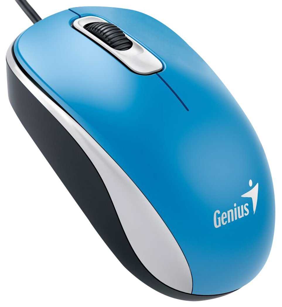 Мышь Genius DX-110, USB (голубая, оптическая 1000dpi)