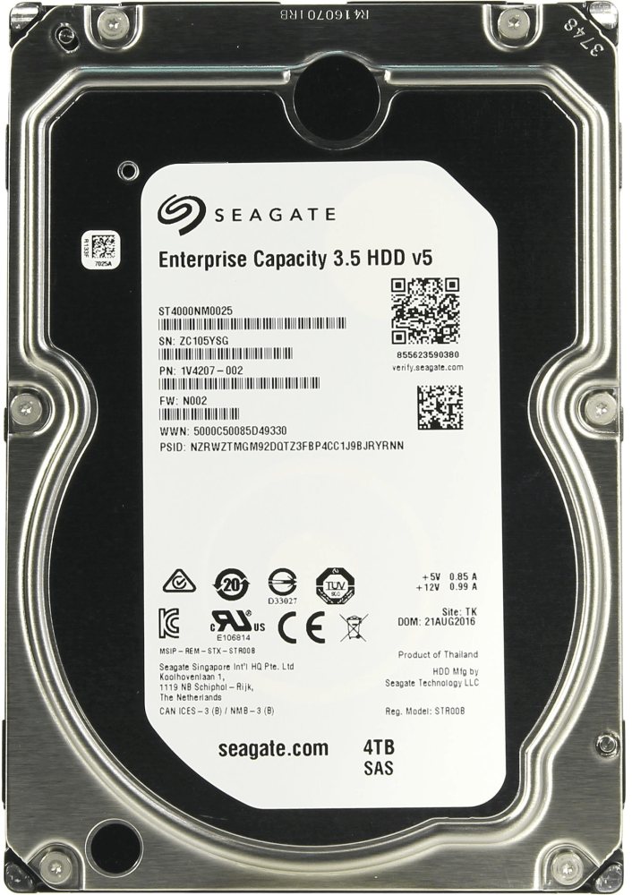 Накопитель на жестком магнитном диске Seagate Жесткий диск Exos 7E8 HDD 4TB Seagate Exos 7E8 HDD ST4000NM0025 3.5" SAS 6Gb/s 128Mb 7200rpm