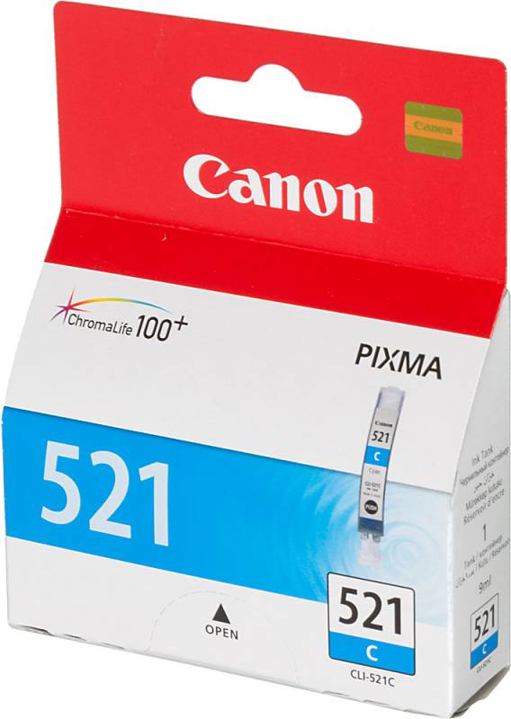 Картридж струйный Canon CLI-521C 2934B004 голубой для PIXMA iP3600/4600/MP540/620/ (плохая упаковка)