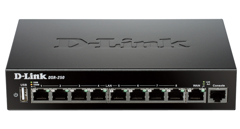 Межсетевой экран D-Link DSR-250/C1A 10/100/1000BASE-TX черный