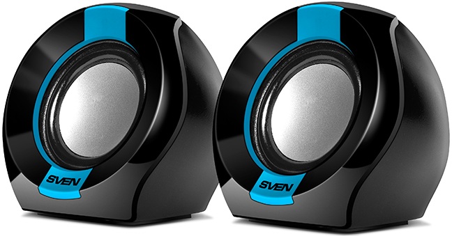 Колонки Sven 150 2.0 черный/синий 5Вт (плохая упаковка)