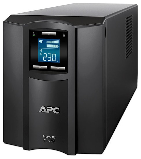 Источник бесперебойного питания APC Smart-UPS SC, Line-Interactive, 1000VA / 600W, Tower, IEC, LCD, USB