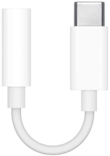 Переходник Apple MU7E2ZM/A mini-Jack 3.5 (f) USB Type-C (m) белый