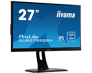 Монитор Iiyama 27" XUB2792QSU-B1 черный IPS LED 5ms 16:9 DVI HDMI M/M матовая HAS Pivot 350cd 178гр/178гр 2560x1440 DisplayPort Ultra HD 2K (1440p) USB 6.1кг