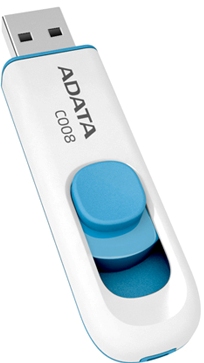 ADATA 8GB C008 USB Flash Drive (White/Blue)