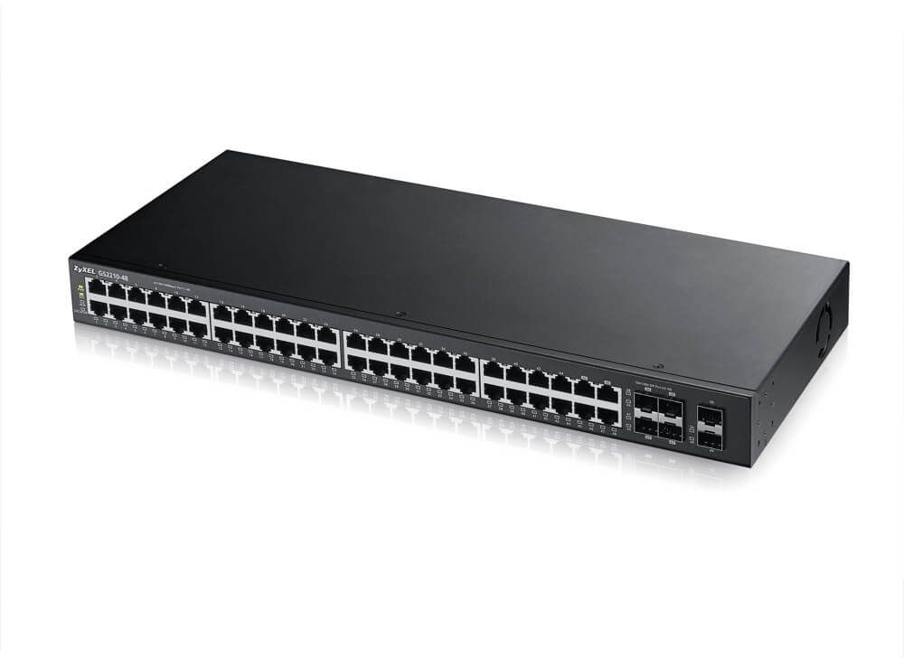 ZYXEL GS2210-48 48-port Managed Gigabit Switch with 2 SFP slots and 4 of 48 RJ-45 connectors shared with SFP slots