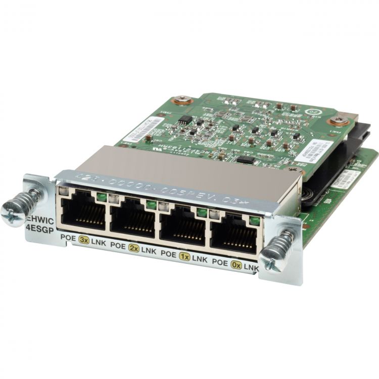 Four port 10/100/1000 Ethernet switch interface card