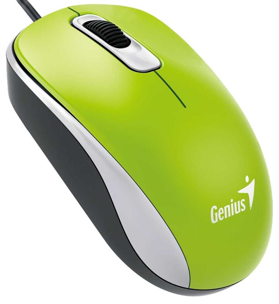Мышь Genius DX-110, USB (зелёная, оптическая 1000dpi)