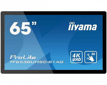 Монитор жидкокристаллический Iiyama 65" Touchscreen 50-Points, 3840x2160 (4K), IPS, 24/7, 4x HDMI, DP, 400cd/m, 1000:1, 8ms, HAS, USB Touch, RS232C & Remote Control, VESA 600x400mm, MultiTouch with supported OS