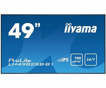 Монитор жидкокристаллический Iiyama 49" LCD panel  AMVA3 LED, 16:9, 1920x1080, 4000:1, 500 cd/m2, 178°/ 178°, VGA,DVI, HDMI, DP, колонки, портретный режим, черный