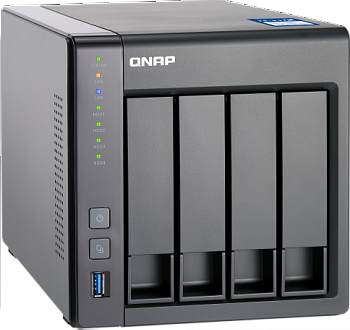 SMB QNAP TS-431X-2G NAS, 4 Hot-Swap tray w/o HDD. Dualcore CPU AL-212 1.7GHz, 2GB DDR3 (up to 8GB), 1x10G SFP+ LAN, 2xGbE, 3xUSB 3.0