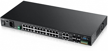 ZYXEL MGS3520-28 28-port Managed Metro Gigabit Switch with 4 of 28 RJ-45 connectors shared with SFP slots