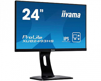 Монитор Iiyama 23.8" ProLite XUB2493HS-B1 черный IPS LED 4ms 16:9 HDMI M/M матовая HAS Pivot 250cd 178гр/178гр 1920x1080 D-Sub DisplayPort FHD 5.4кг