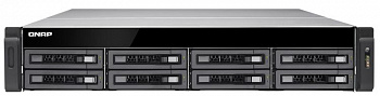 SMB QNAP TS-EC880U-E3-4GE-R2 NAS, 8-tray w/o HDD, ECC-ram, 2x10GbE (SFP+), rackmount, 2xPSU, Xeon E3-1246 v3 3,5 GHz, 4GB DDR3 ECC RAM. W/o rail kit RAIL-A03-57