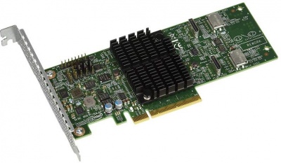 4-Port PCIe Gen3 x8 Switch AIC AXXP3SWX08040, Connects 4x NVMe drives.