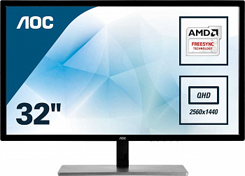 Монитор AOC 31.5" Value Line Q3279VWFD8(00/01) черный IPS LED 16:9 DVI HDMI матовая 250cd 178гр/178гр 2560x1440 D-Sub DisplayPort Ultra HD 2K (1440p)