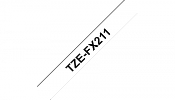 Лента Brother в кассете TZEFX211 6-мм для печати наклеек черным на белом фоне, длина 8м