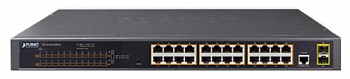 PLANET IPv4, 24-Port Managed 802.3at POE+ Gigabit Ethernet Switch + 2-Port 100/1000X SFP (300W)