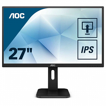Монитор AOC 27" Professional Q27P1 черный IPS LED 16:9 DVI HDMI M/M матовая HAS Pivot 1000:1 250cd 178гр/178гр 2560x1440 D-Sub DisplayPort Ultra HD 2K (1440p) USB 6.6кг